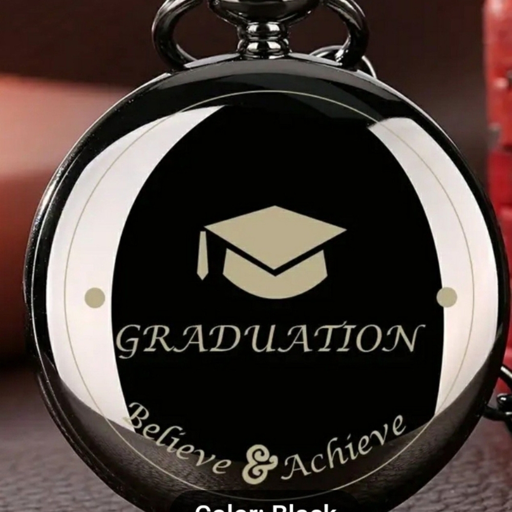Graduation Pocket Watch - Black